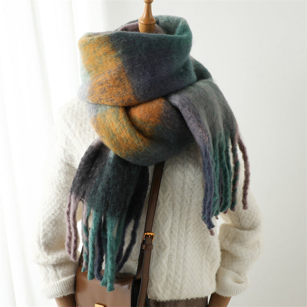 Women’s Luxury Plaid Cashmere Scarf Warm Soft Shawl Wrap