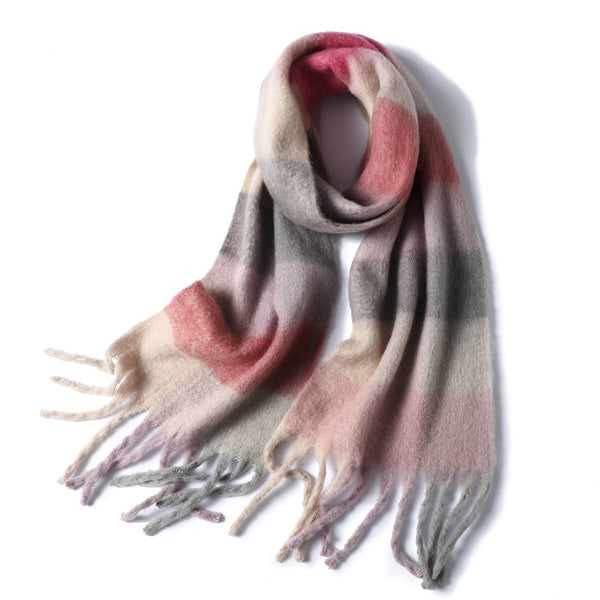 Women’s Luxury Plaid Cashmere Scarf Warm Soft Shawl Wrap